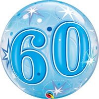 Ballon Bubbles 60Ans Bleu - Party Shop