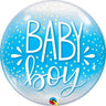 Qualatex - Ballon Bubbles - Baby Boy Bleu Confettis - Party Shop