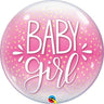 Qualatex - Ballon Bubbles - Baby Girl Rose Confettis - Party Shop