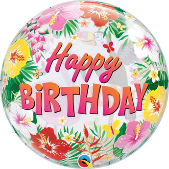 Ballon Bubbles - Happy Birthday Tropical - Party Shop