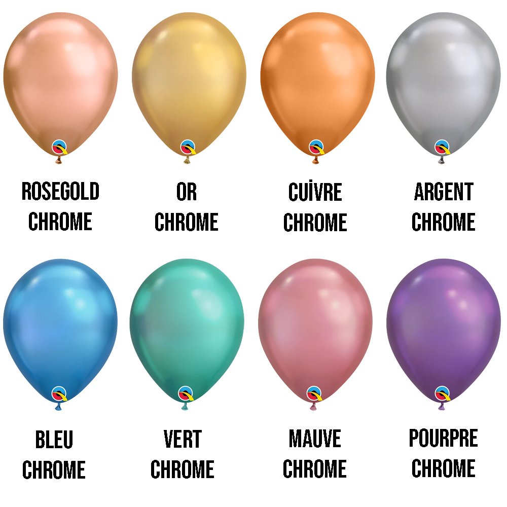 Ballon Latex 11Po Couleurs Chrome : Party Shop