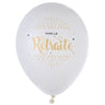 Santex - Ballon Latex 9Po Blanc Vive La Retraite (8) - Party Shop