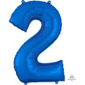 Anagram - Ballon Mylar 16" - Nombre 2 Bleu - Party Shop