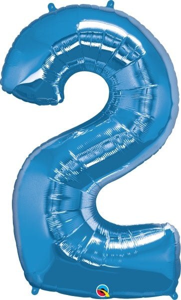 Ballon Mylar 16" - Nombre 2 Bleu Party Shop