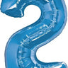 North Star Balloon - Ballon Mylar 16" - Nombre 2 Bleu - Party Shop