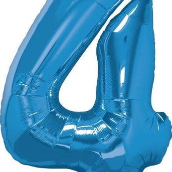 Ballon Mylar 16" - Nombre 4 Bleu Party Shop
