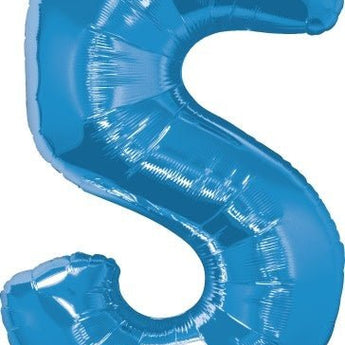 Ballon Mylar 16" - Nombre 5 Bleu Party Shop