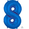 Anagram - Ballon Mylar 16" - Nombre 8 Bleu - Party Shop