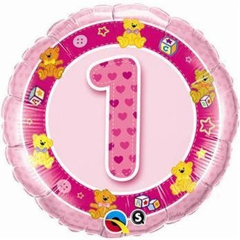 Ballon Mylar 18Po - 1 An Rose Oursons Party Shop