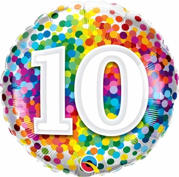 Ballon Mylar 18Po - 10 Confetti Party Shop