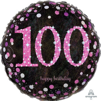 Ballon Mylar 18Po - 100 Ans Rose Party Shop