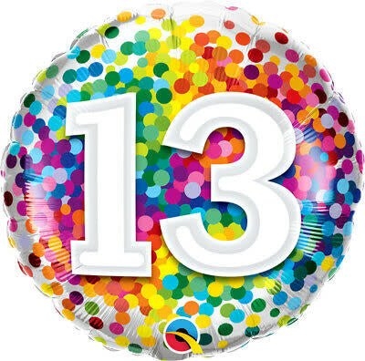 Ballon Mylar 18Po - 13 Confetti Party Shop