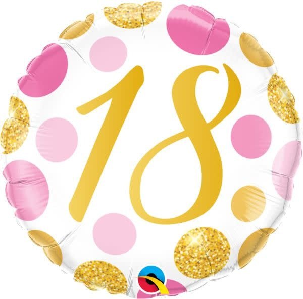 Ballon Mylar 18Po - 18 Ans Rose Et Or Party Shop