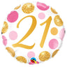 Qualatex - Ballon Mylar 18Po - 21 Ans Rose Et Or - Party Shop