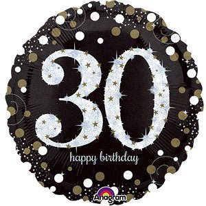 Ballon Mylar 18Po - 30 Ans Argent Party Shop