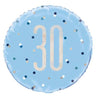Unique - Ballon Mylar 18Po - 30 Ans Bleu Et Argent - Party Shop
