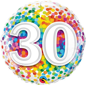 Ballon Mylar 18Po - 30 Ans Confetti Party Shop