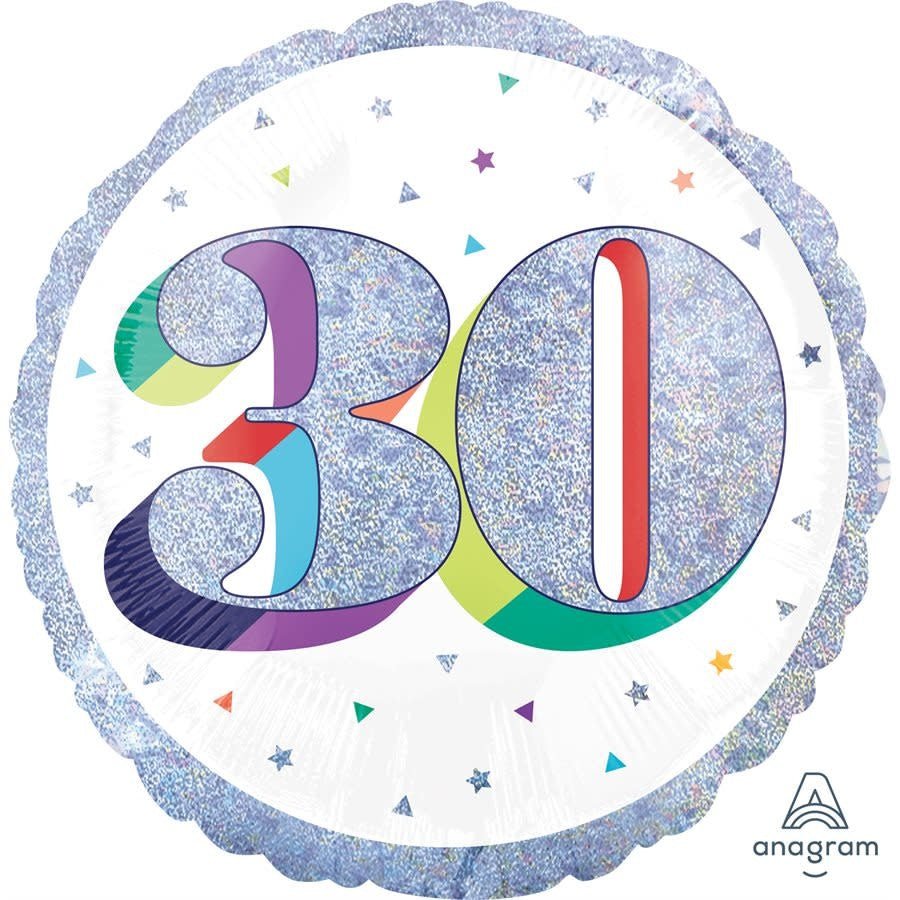 Ballon Mylar 18Po - 30 Ans Holographique Party Shop