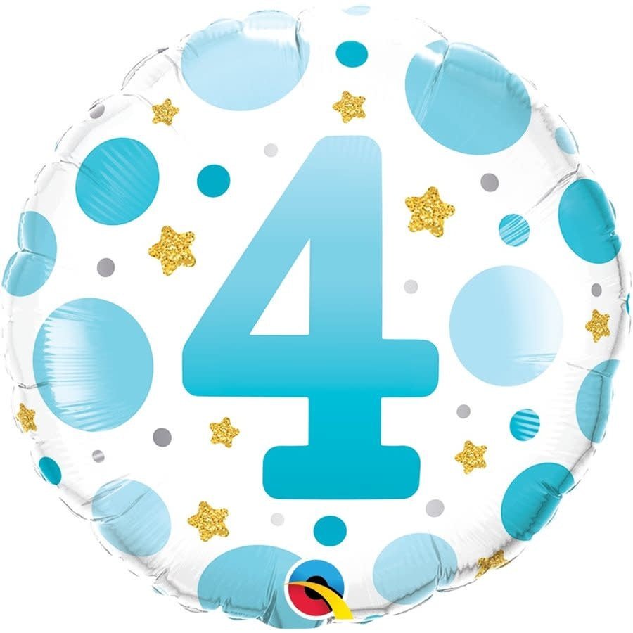 Ballon Mylar 18Po - 4 Ans Bleu Party Shop