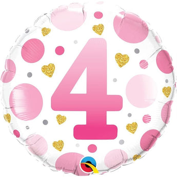 Ballon Mylar 18Po - 4 Ans Rose Party Shop