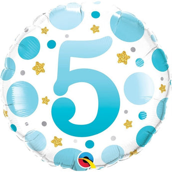 Ballon Mylar 18Po - 5 Ans Bleu Party Shop