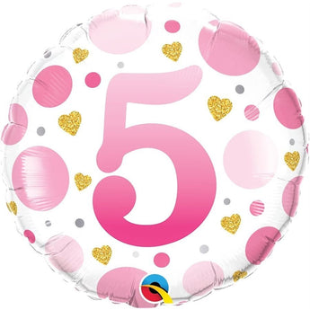 Ballon Mylar 18Po - 5 Ans Rose Party Shop