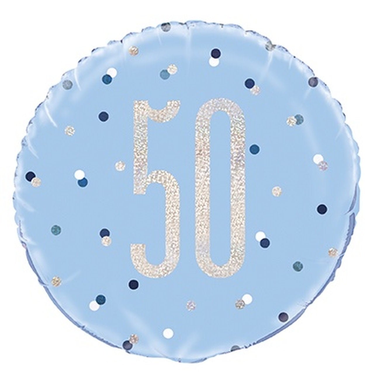 Ballon Mylar 18Po - 50 Ans Bleu & Argent Party Shop