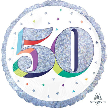 Ballon Mylar 18Po - 50 Ans Holographique Party Shop