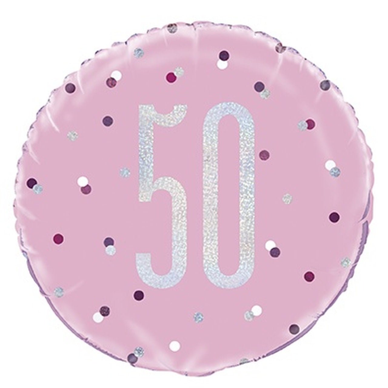 Ballon Mylar 18Po - 50 Ans Rose & Argent Party Shop