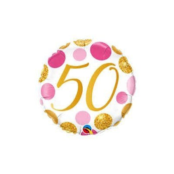 Ballon Mylar 18Po - 50 Ans Rose Et Or Party Shop