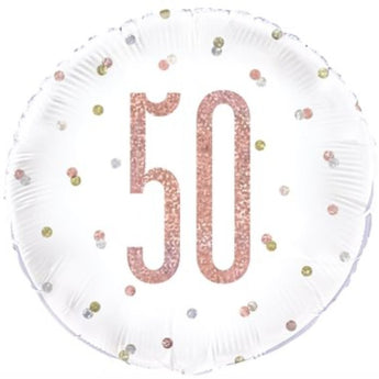 Ballon Mylar 18Po - 50 Ans Rose Gold Party Shop