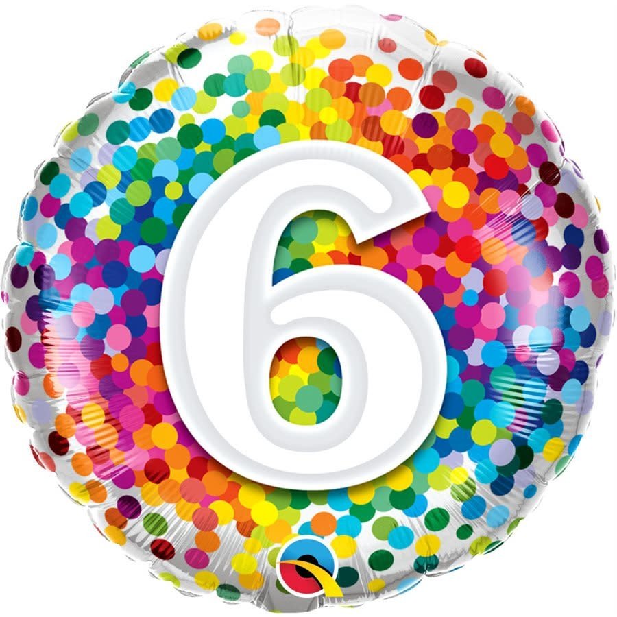 Ballon Mylar 18Po - 6 Ans Confetti Party Shop