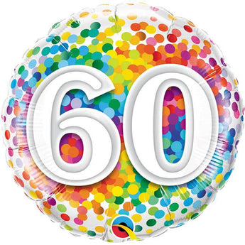 Ballon Mylar 18Po - 60 Ans Confetti Party Shop