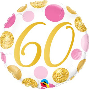 Ballon Mylar 18Po - 60 Ans Rose Et Or Party Shop