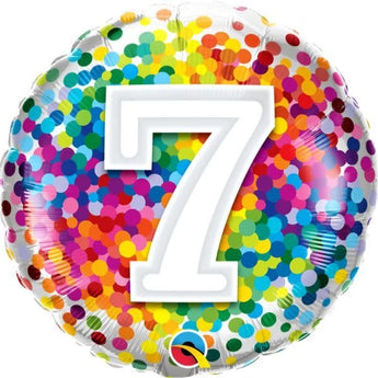 Ballon Mylar 18Po - 7 Ans Confetti Party Shop