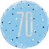 Unique - Ballon Mylar 18Po - 70 Ans Bleu & Argent - Party Shop