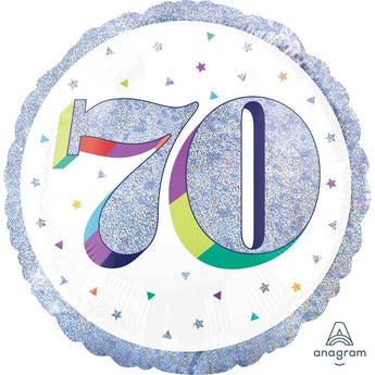 Ballon Mylar 18Po - 70 Ans Holographique Party Shop