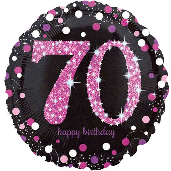 Ballon Mylar 18Po - 70 Ans Rose Party Shop