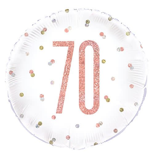 Ballon Mylar 18Po - 70 Ans Rose Gold Party Shop