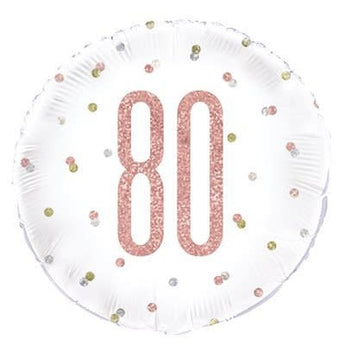 Ballon Mylar 18Po - 80 Ans Rose Gold Party Shop