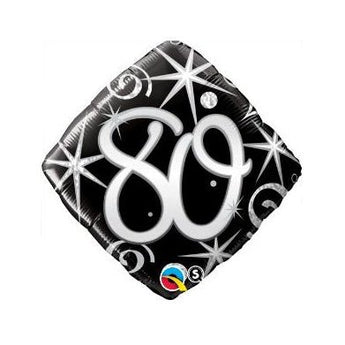 Ballon Mylar 18Po - 80Ans Noir/Argent Party Shop