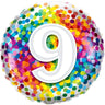 Qualatex - Ballon Mylar 18Po - 9 Ans Confetti - Party Shop