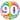 Qualatex - Ballon Mylar 18Po - 90 Ans Confetti - Party Shop
