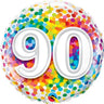 Qualatex - Ballon Mylar 18Po - 90 Ans Confetti - Party Shop