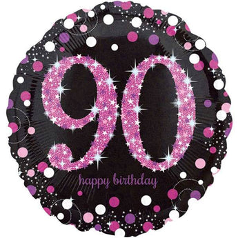 Ballon Mylar 18Po - 90 Ans Rose Party Shop