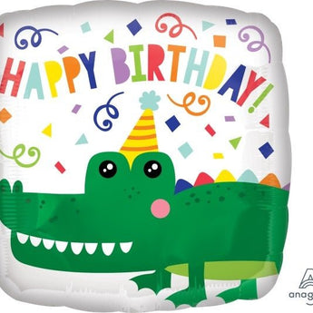 Ballon Mylar 18Po - Alligator (Happy Birthday) Party Shop