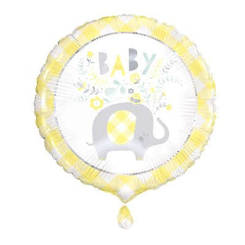 Ballon Mylar 18Po - Baby (Éléphant Floral Jaune) Party Shop