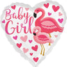 Anagram - Ballon Mylar 18Po - Baby Girl Flamant Rose - Party Shop