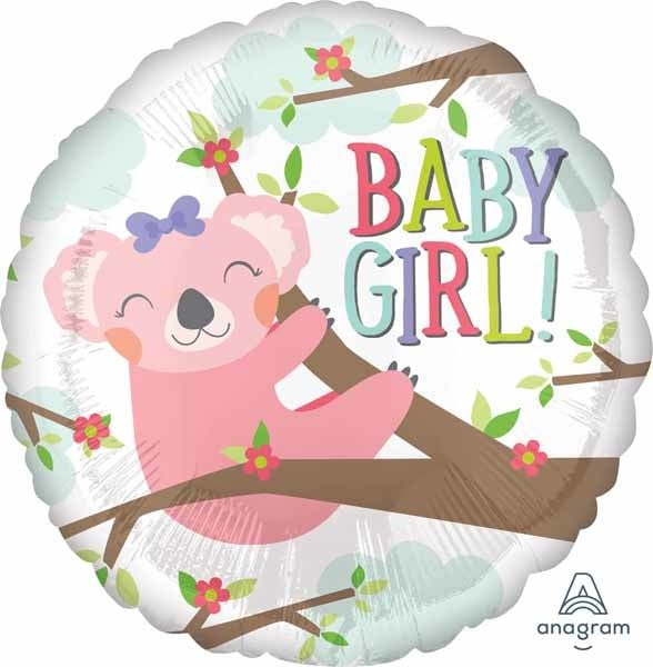 Ballon Mylar 18Po - Baby Girl Koala Party Shop