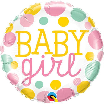 Ballon Mylar 18Po - Baby Girl Pois Party Shop